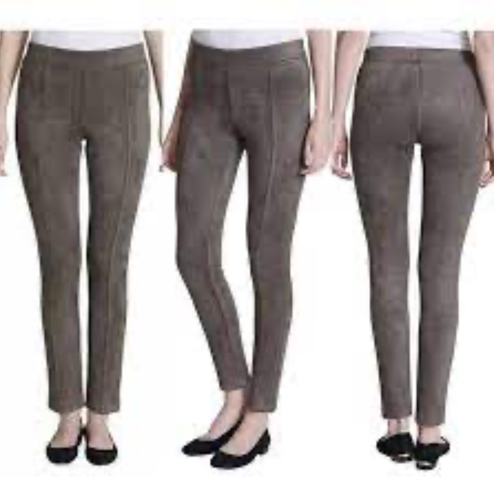 Andrew Marc Skinny Pull On Faux Suede Ponte Pants